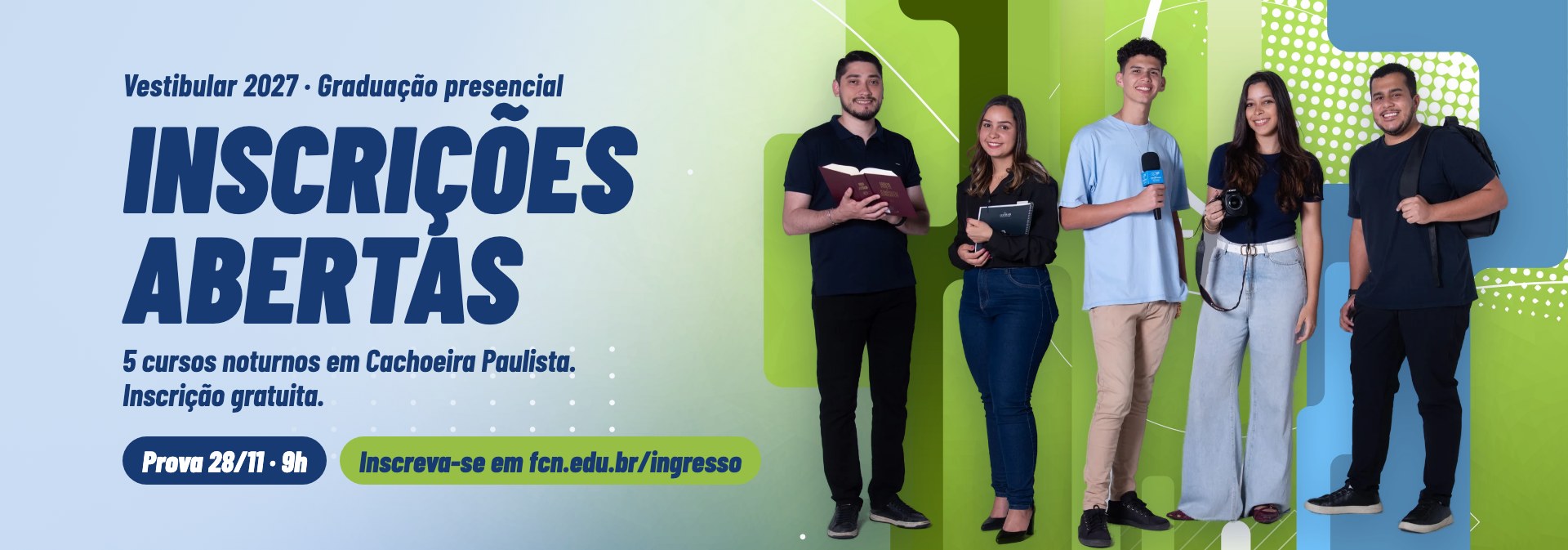 Vestibular 2027: inscrições abertas. Prova em 28/11, às 9h.